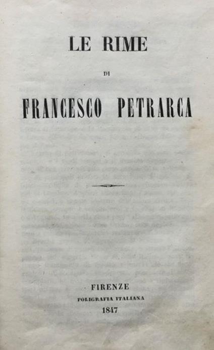 Le rime di Francesco Petrarca - Francesco Petrarca - copertina