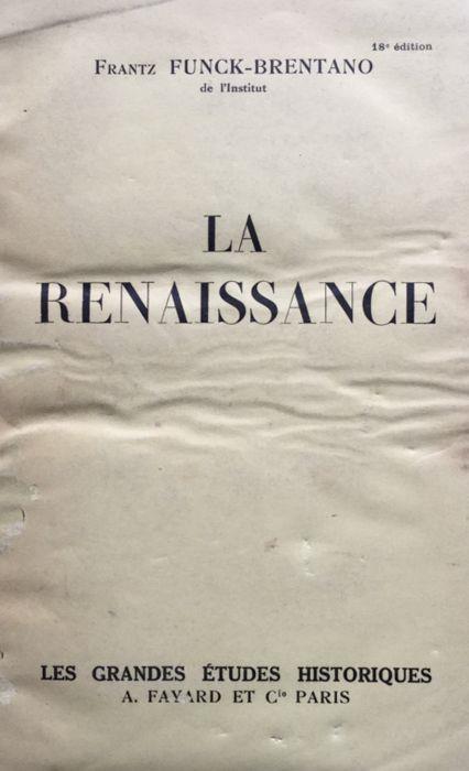 La Renaissance - Frantz Funck-Brentano - copertina