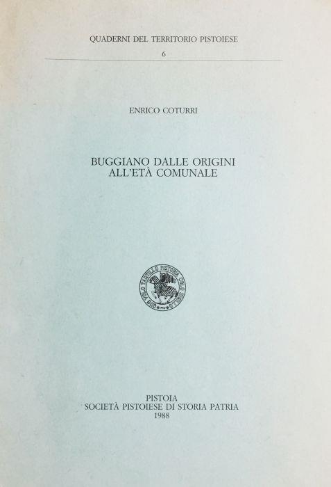 Buggiano dalle origini all'età comunale - Enrico Coturri - copertina