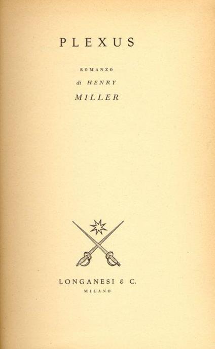 Plexus (1957) - Henry Miller - copertina