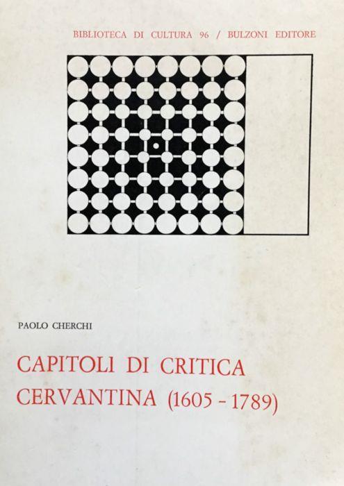 Capitoli di critica cervantina (1605-1789) - Paolo Cherchi Usai - copertina