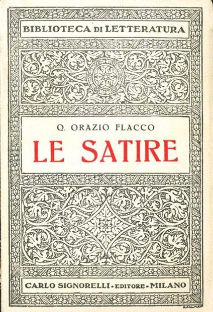 Le satire - Q. Flacco Orazio - copertina