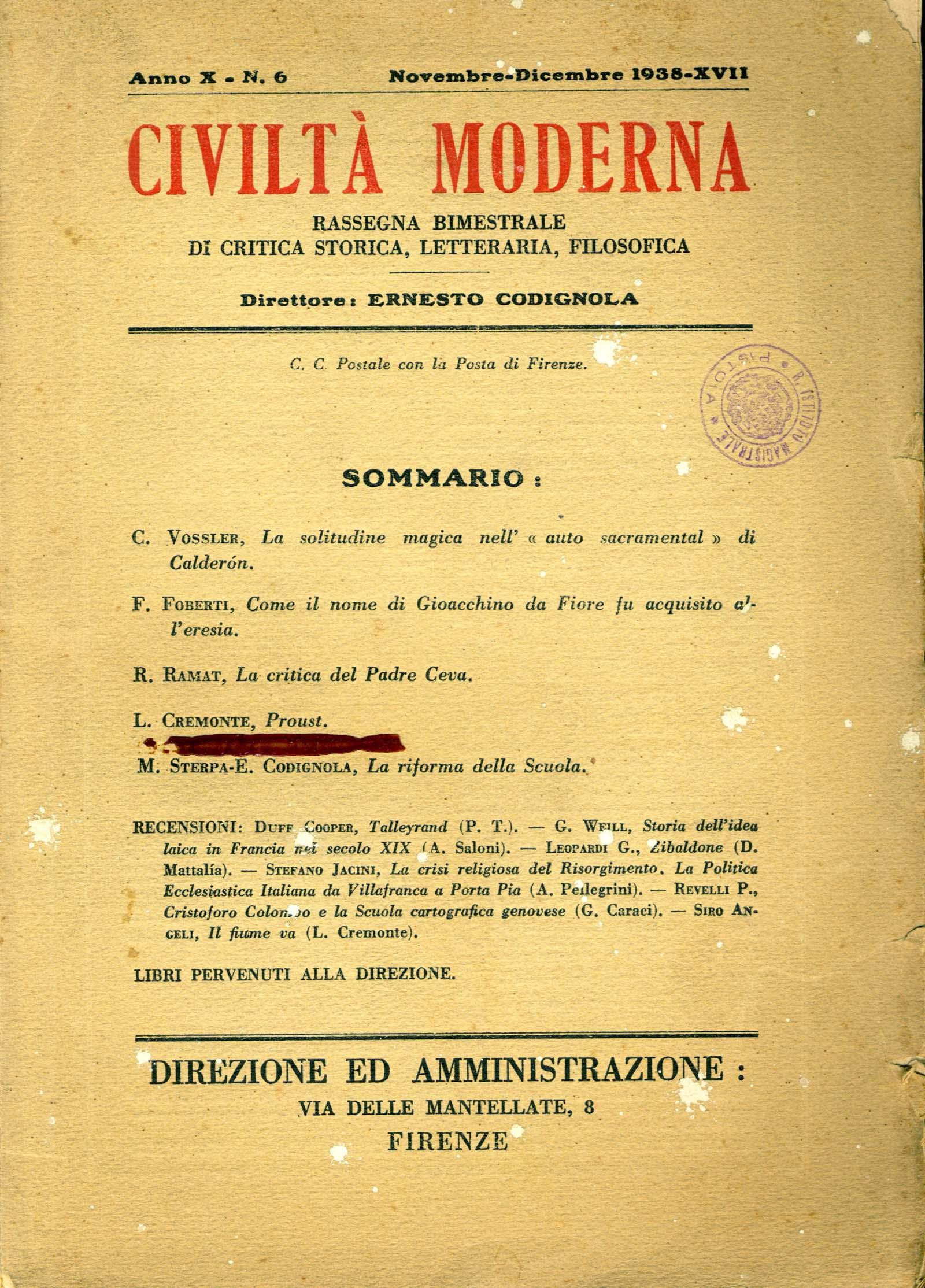 Civiltà Moderna n. 6 (1938)