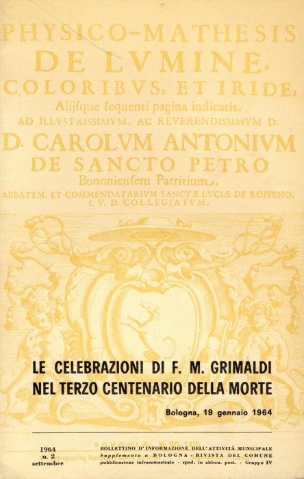 Le celebrazioni di F.M. Grimaldi nel terzo centenario della morte - copertina