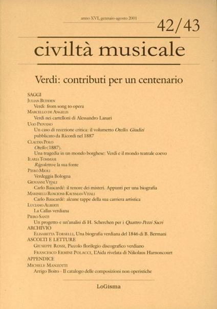 Civiltà musicale 42/43 2001 - copertina