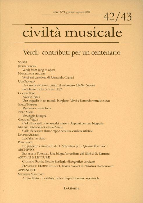 Civiltà musicale 42/43 2001 - copertina