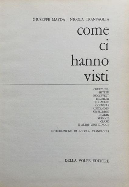 Come ci hanno visti - Giuseppe Mayda - copertina