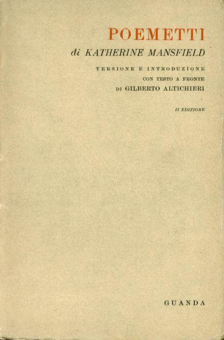Poemetti - Katherine Mansfield - copertina