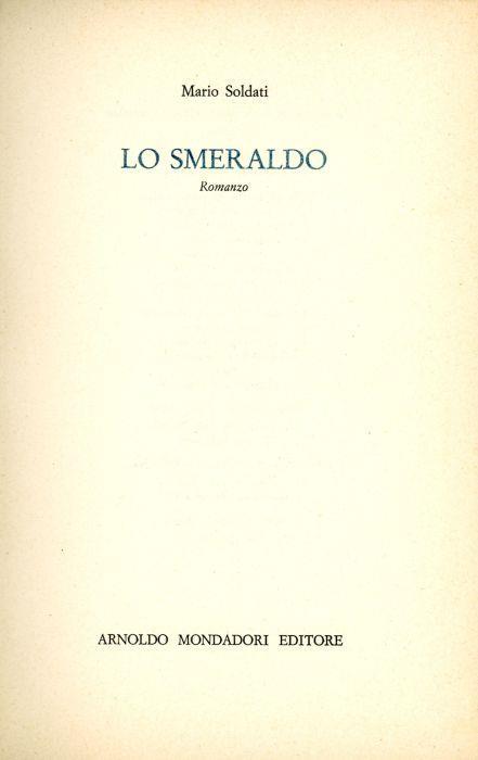 Lo smeraldo - Mario Soldati - copertina