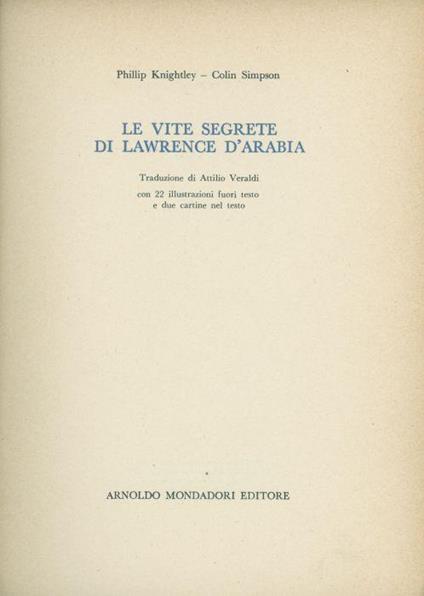 Le vite segrete di Lawrence d'Arabia - Phillip Knightley - copertina