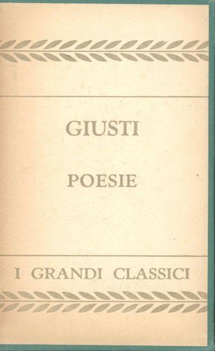 Poesie - Giuseppe Giusti - copertina