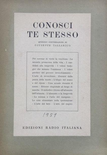 Conosci te stesso - Giuseppe Tallarico - copertina