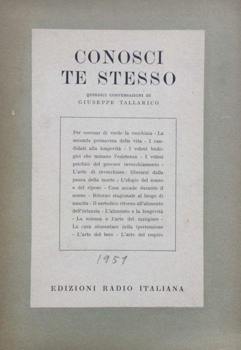 Conosci te stesso - Giuseppe Tallarico - copertina