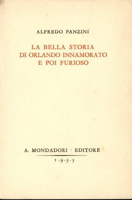 La bella storia di Orlando innamorato e poi furioso - Alfredo Panzini - copertina