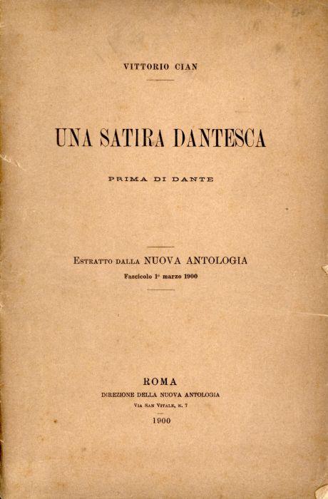 Una satira dantesca prima di Dante - Vittorio Cian - copertina