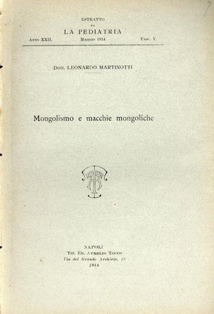 Mongolismo e macchie mongoliche - Leonardo Martinelli - copertina