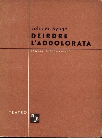 Deirdre l'addolorata - John M. Synge - copertina