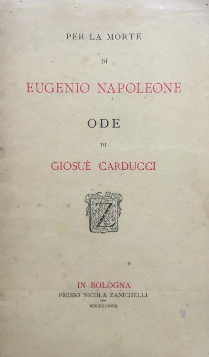Per la morte di Eugenio Napoleone. Ode - Giosuè Carducci - copertina