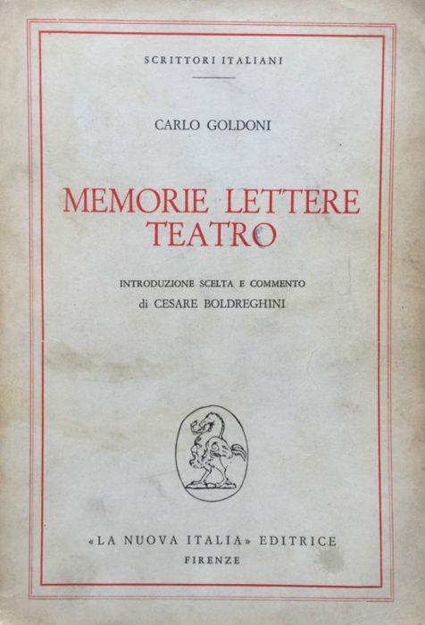 Memorie Lettere Teatro - Carlo Goldoni - copertina