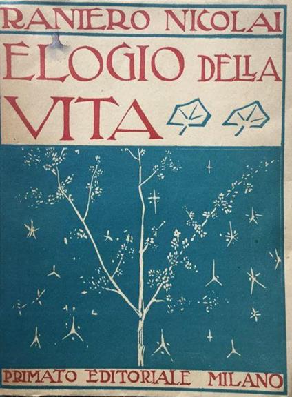 Elogio della vita - Raniero Nicolai - copertina