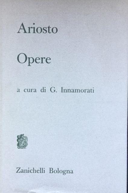 Opere - Ludovico Ariosto - copertina