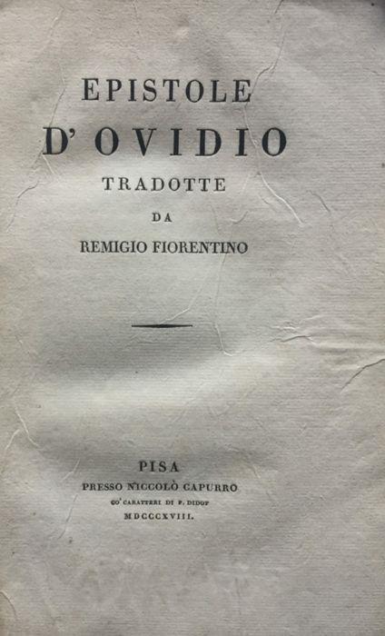 Epistole - P. Nasone Ovidio - copertina