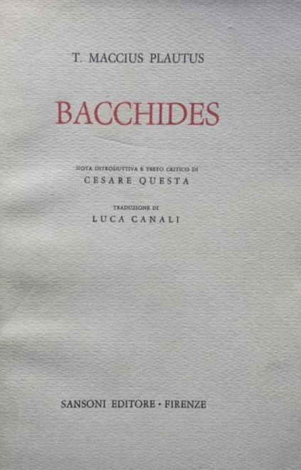 Bacchides - copertina