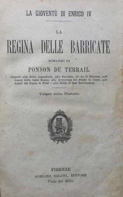 La regina delle barricate - Il regicida - Pierre Alexis Ponson du Terrail - copertina