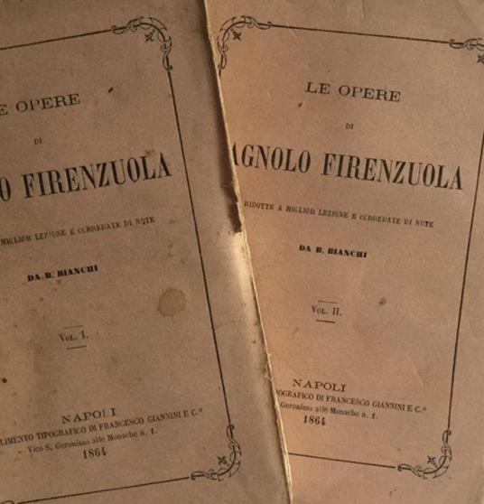Le opere di Agnolo Firenzuola. Giannini 1864 - Agnolo Firenzuola - copertina