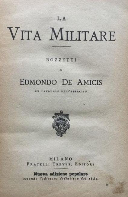 La Vita Militare. Bozzetti - Edmondo De Amicis - copertina