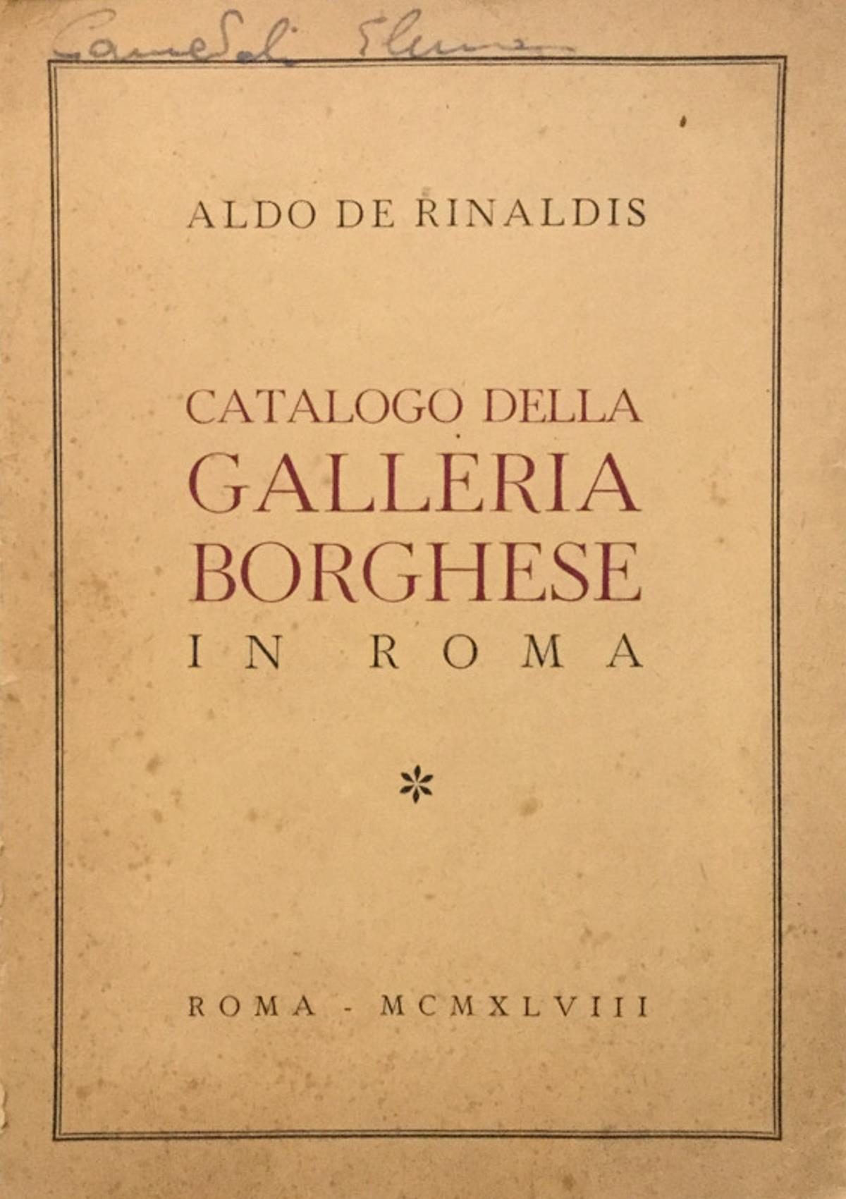 Catalogo della Galleria Borghese in Roma