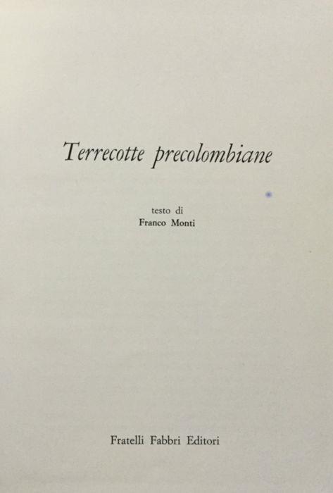 Terrecotte precolombiane - Franco Monti - copertina