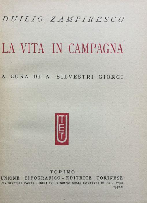 La vita in campagna - Duiliu Zamfirescu - copertina