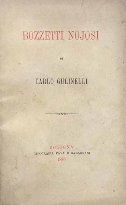 Bozzetti nojosi - Carlo Gallinella - copertina