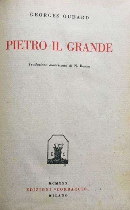 Pietro il Grande - Georges Oudard - copertina
