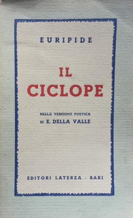 Il Ciclope - Euripide - copertina