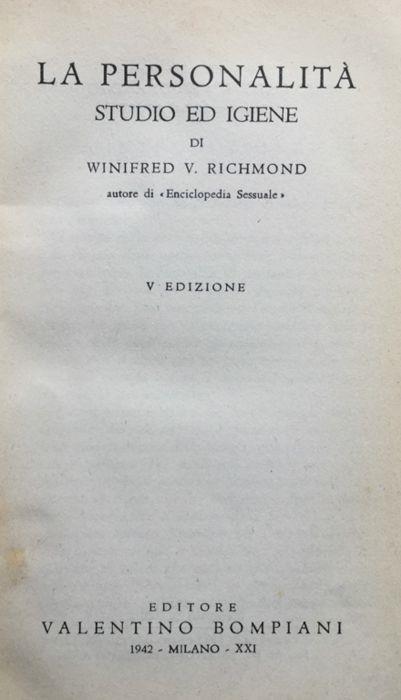 La personalità. Studio ed igiene - Winifred V. Richmond - copertina