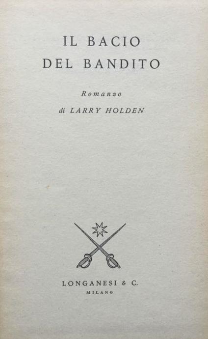 Il bacio del bandito - copertina