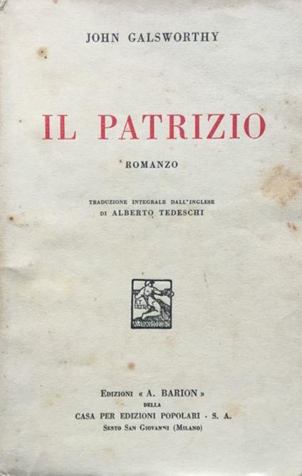Il patrizio - John Galsworthy - copertina