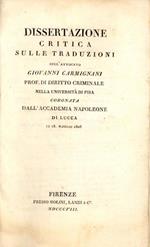 Dissertazione critica sulle traduzioni
