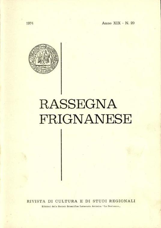 Rassegna Frignanese. 1974 n. 20 - copertina