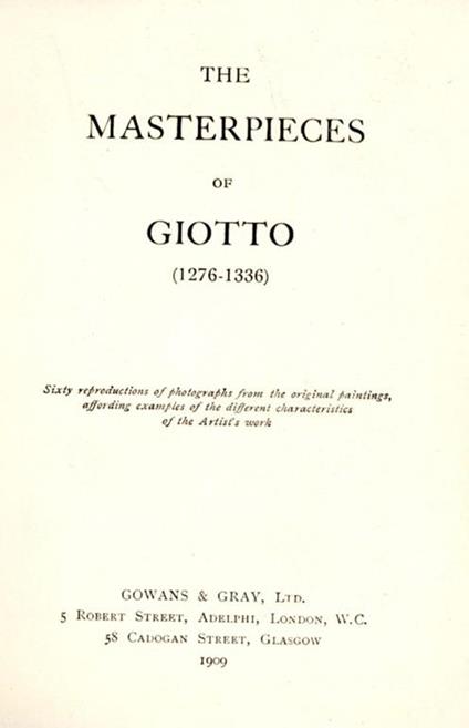 The  masterpieces of Giotto (1276-1336) - copertina