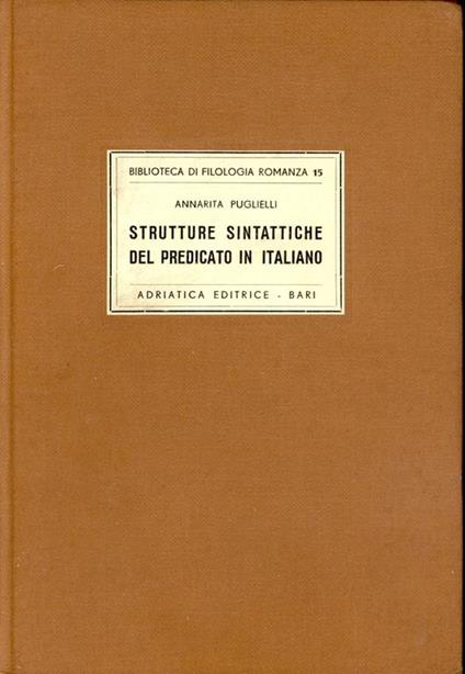 Strutture sintattiche del predicato in italiano - copertina