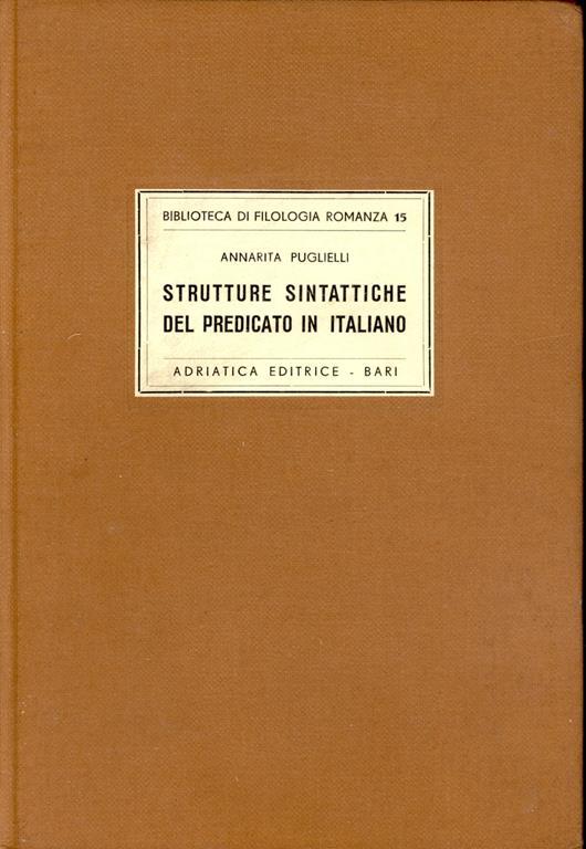 Strutture sintattiche del predicato in italiano - copertina