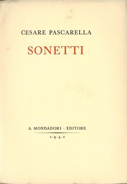 Sonetti 1942 - Cesare Pascarella - copertina