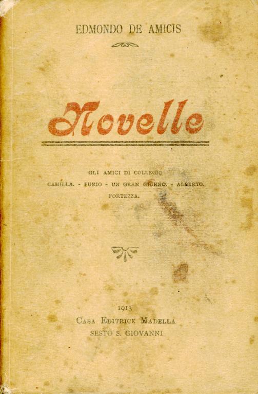 Novelle - Edmondo De Amicis - copertina