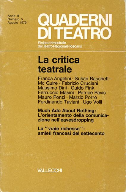 Quaderni di teatro 1979 - Autori Vari - copertina