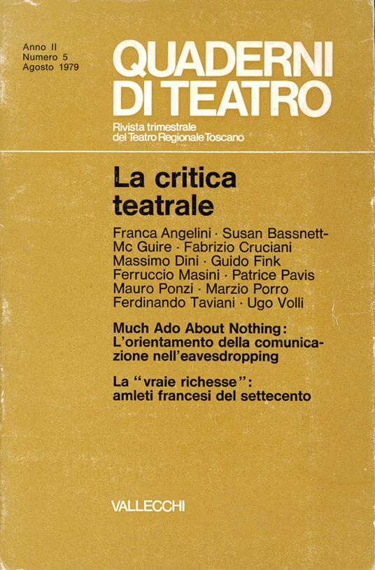 Quaderni di teatro 1979 - Autori Vari - copertina