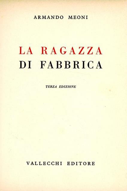 La ragazza di fabbrica - Armando Meoni - copertina