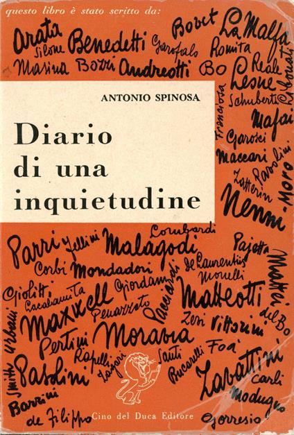 Diario di una inquietudine - Antonio Spinosa - copertina